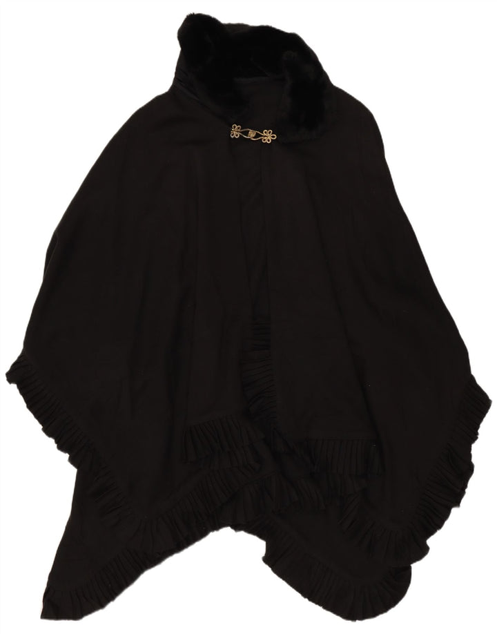 Manteau Poncho Femme Vintage Taille Unique Noir