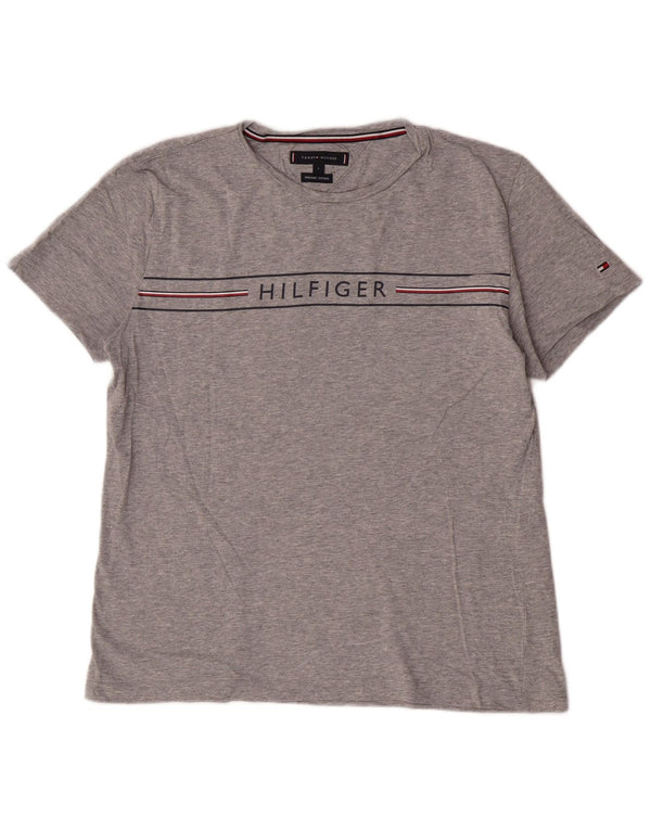 Tommy Hilfiger T-shirt graphique à manches courtes pour femme Grand coton gris