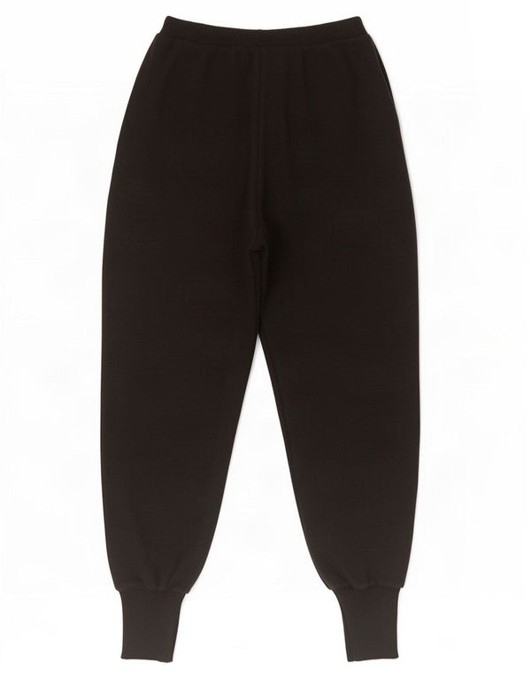 Zara Pantalon de survêtement en tricot pour femme UK 14 Large Noir Viscose