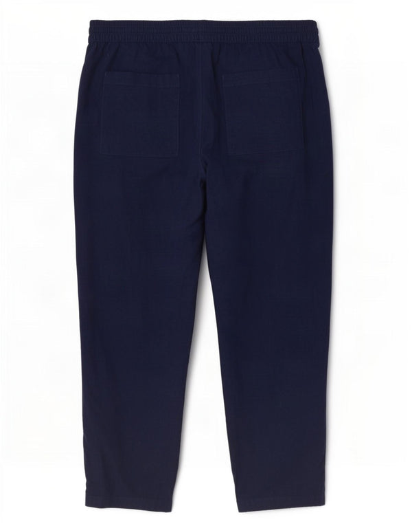 Marks & Spencer Pantalon décontracté taille haute pour femme UK 18 XL W38 L28 Bleu marine