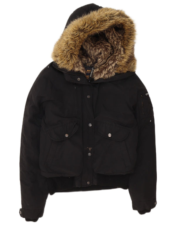 Woolrich Veste matelassée à capuche pour femme UK 44 Medium Noir Polyester
