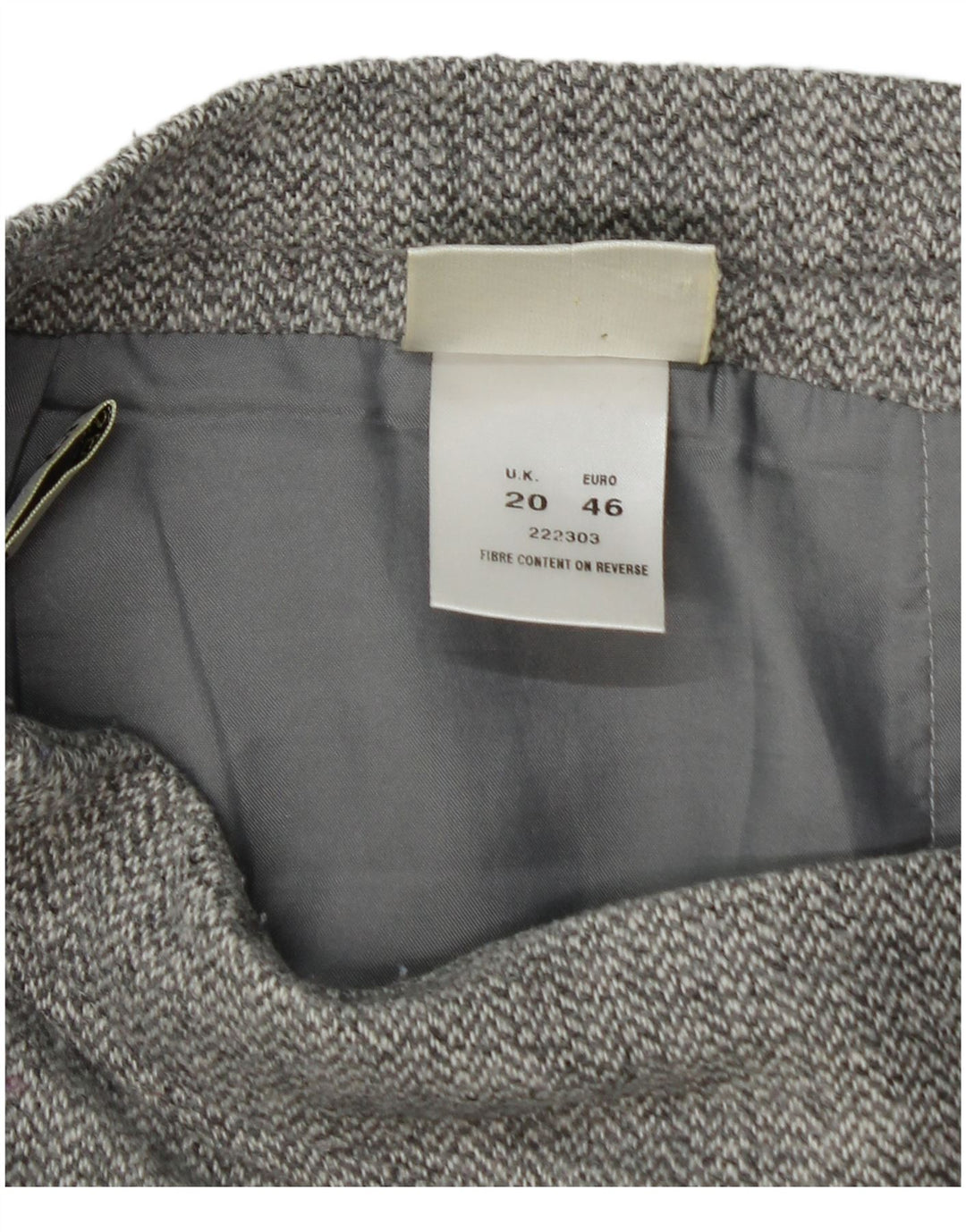 EASTEX Jupe Trompette Femme UK 20 2XL W40 Gris Chevrons Polyester