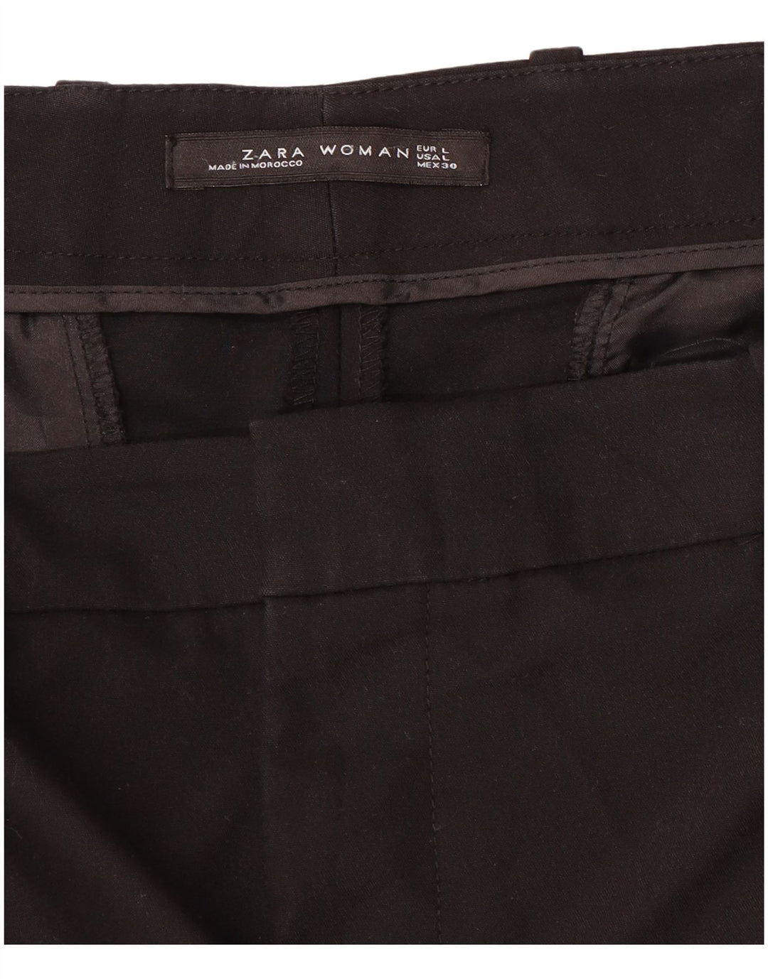 Pantalon Chino Slim Femme Zara Large W34 L27 Noir