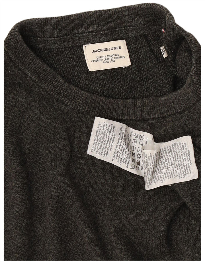 Jack & Jones Pull à col rond pour homme 2XL Gris Coton