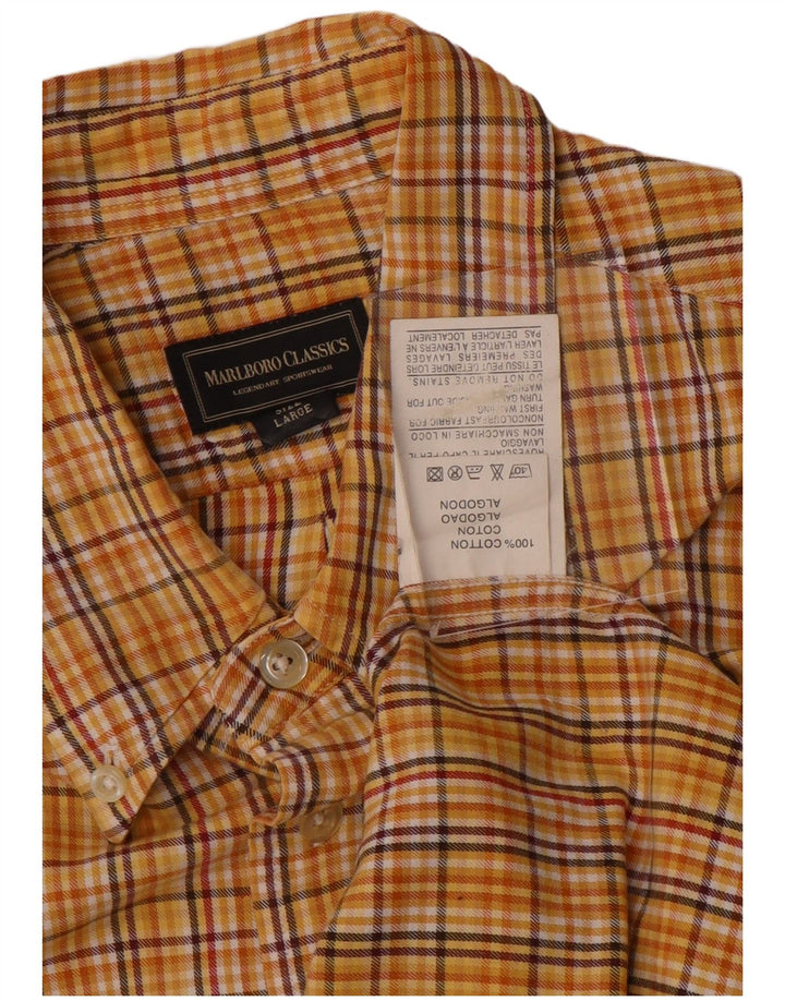 Marlboro Classics Chemise Homme Grand Carreau Jaune Coton