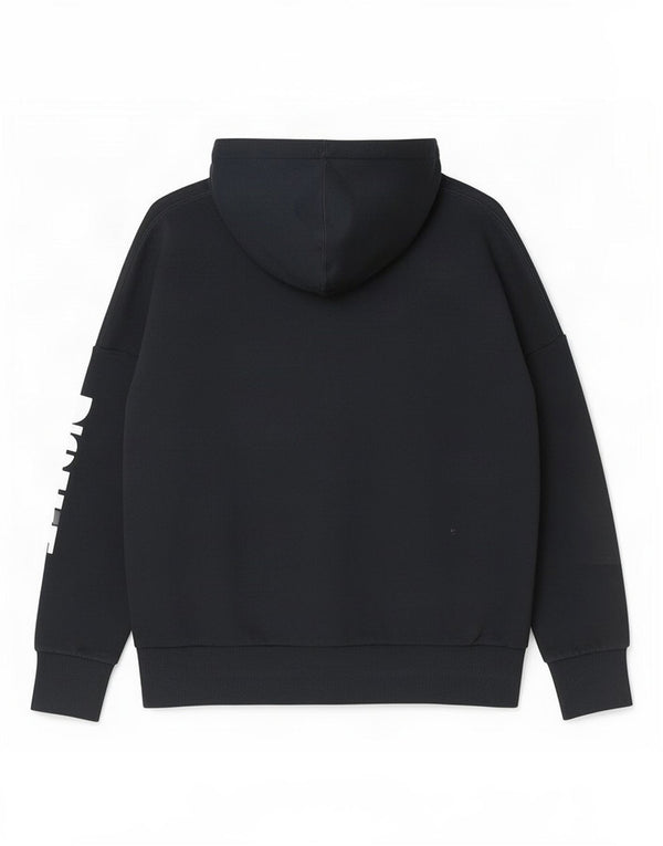Puma Pull à capuche zippé graphique pour femme UK 14 Large Bleu marine Coton