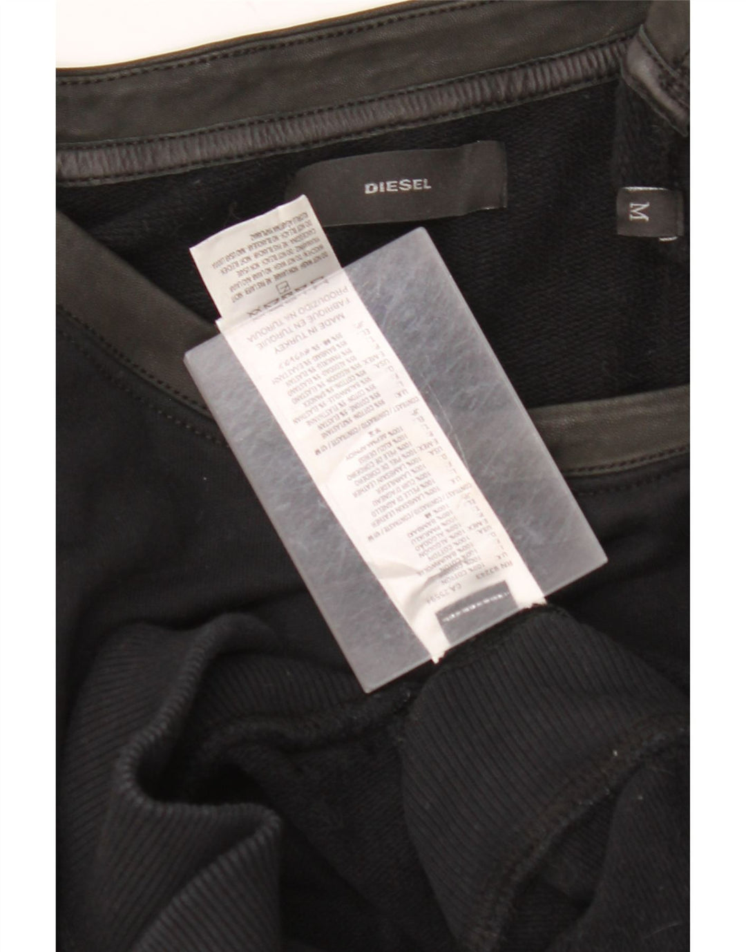 DIESEL Robe pull pour femme UK 42 en coton color block noir moyen