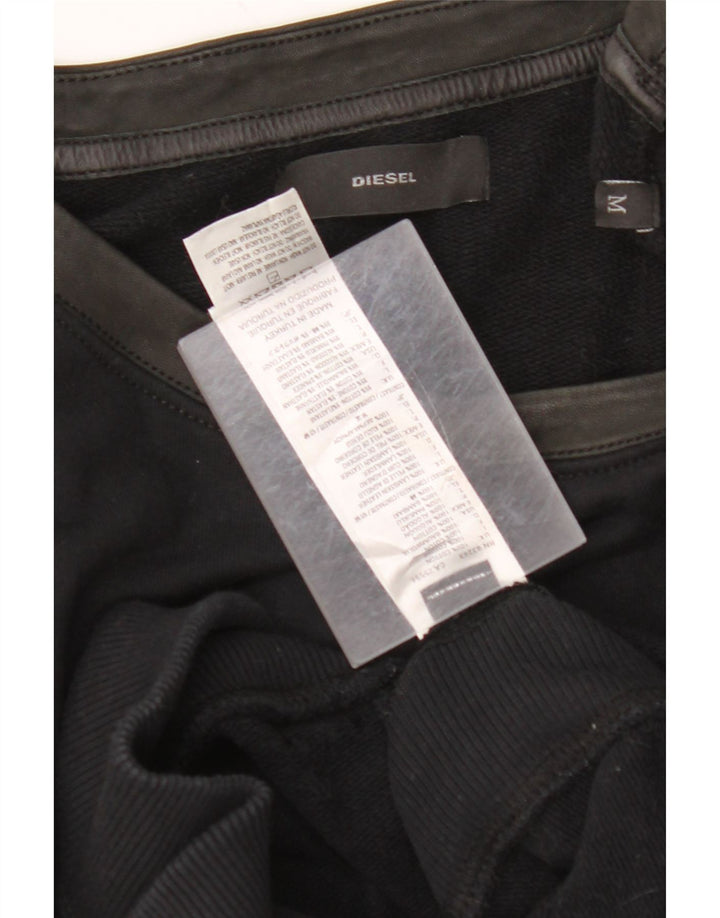 DIESEL Robe pull pour femme UK 42 en coton color block noir moyen