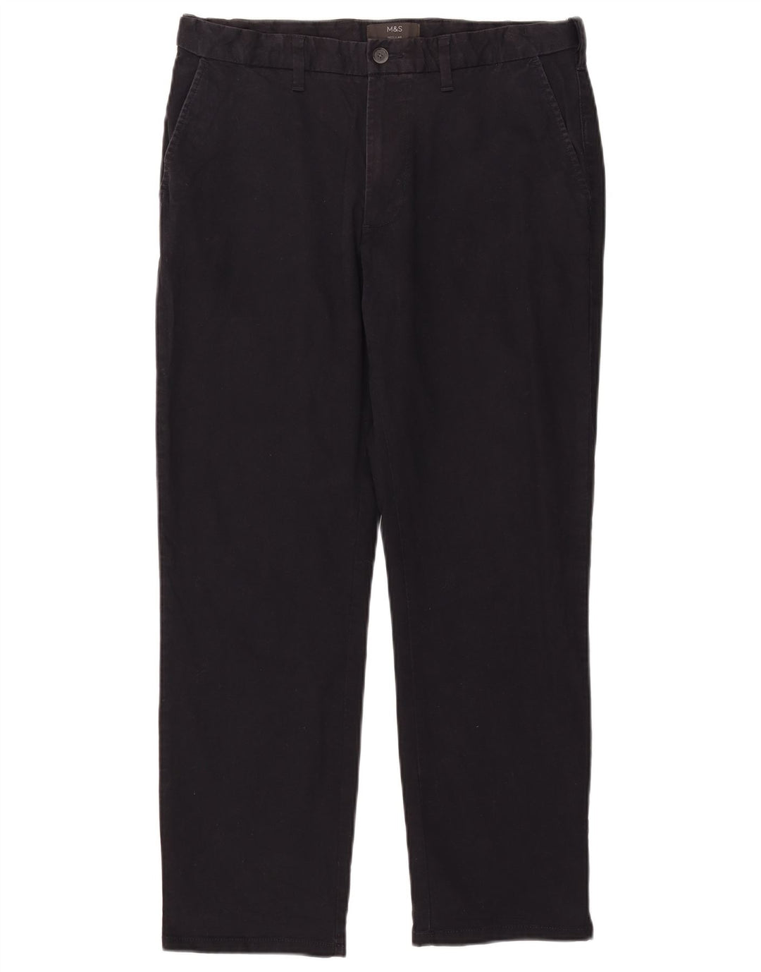 Marks & Spencer Pantalon Chino Regular Homme W34 L29 Coton Noir