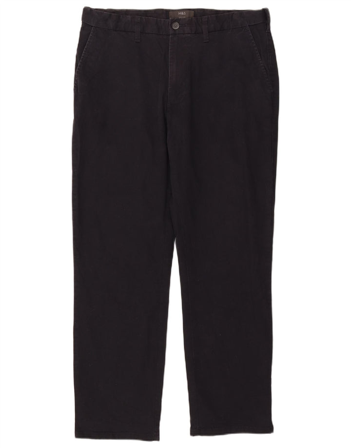 Marks & Spencer Pantalon Chino Regular Homme W34 L29 Coton Noir