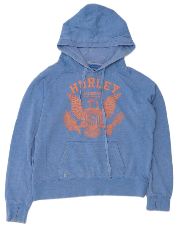 Hurley Pull à capuche graphique pour femme UK 16 Large Bleu