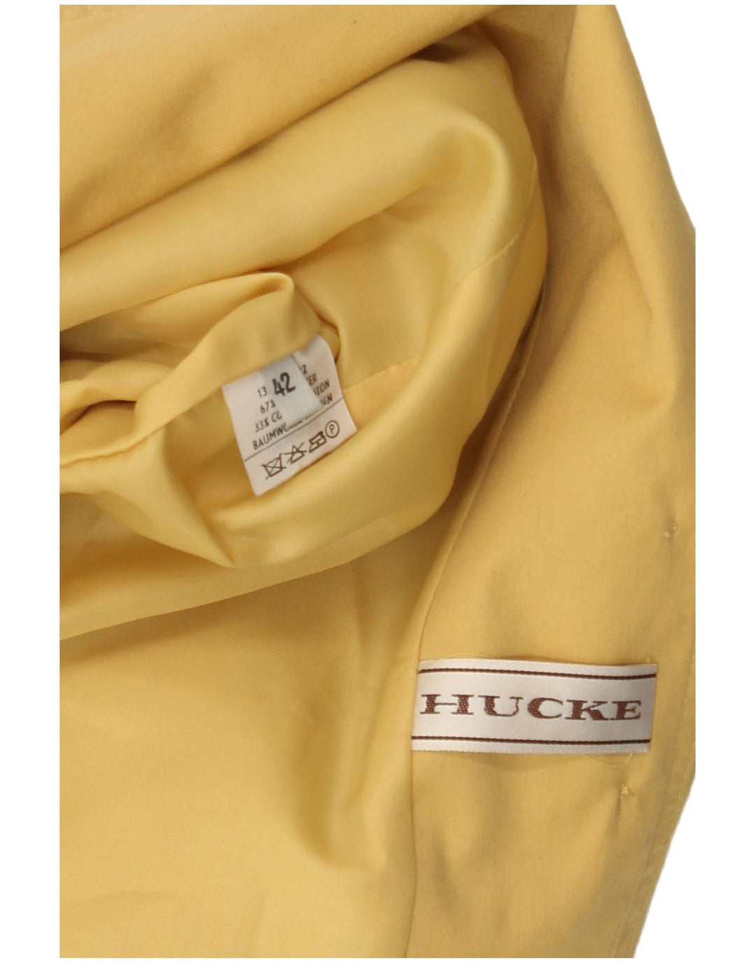 Hucke Veste blazer courte à 3 boutons pour femme EU 42 Large Jaune Coton