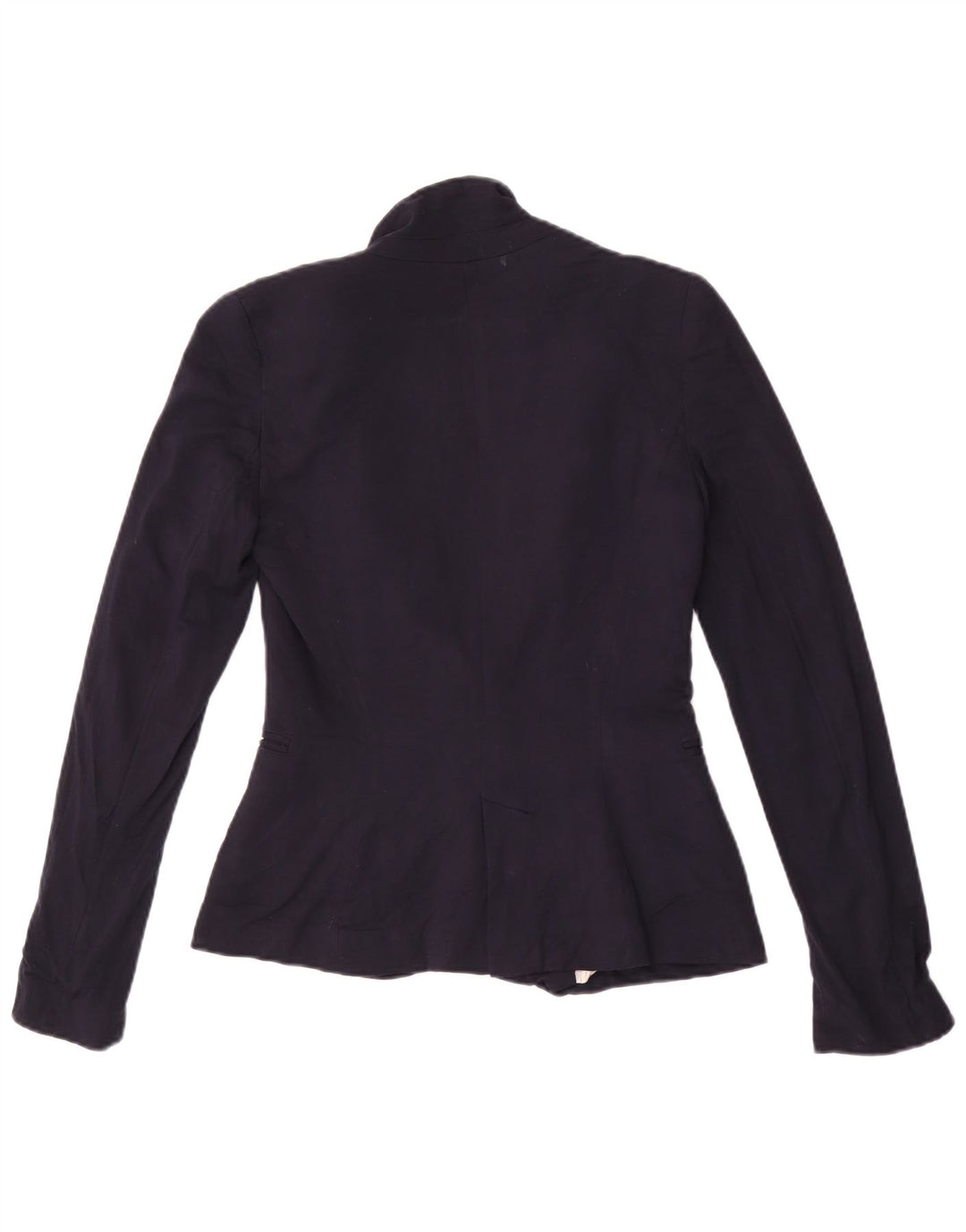 ZARA Femme 1 Bouton Blazer Veste UK 6 XS Bleu Marine Viscose