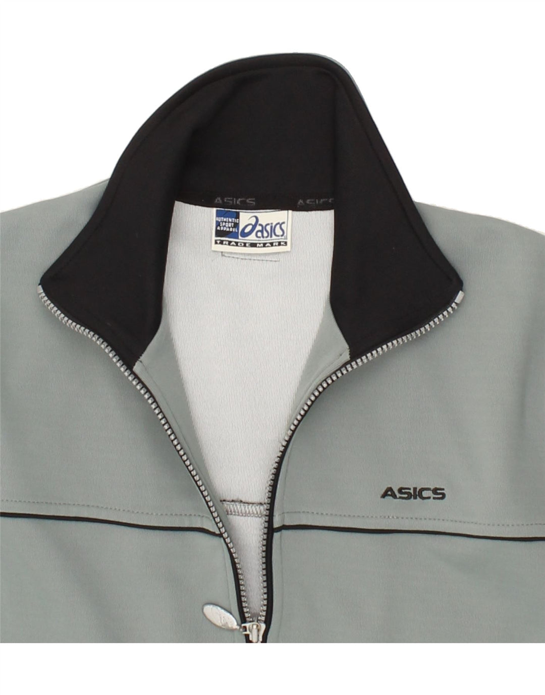 ASICS Womens Tracksuit Top Jacket UK 14 Medium Grey Polyester Vintage Asics and Second-Hand Asics from Messina Hembry 