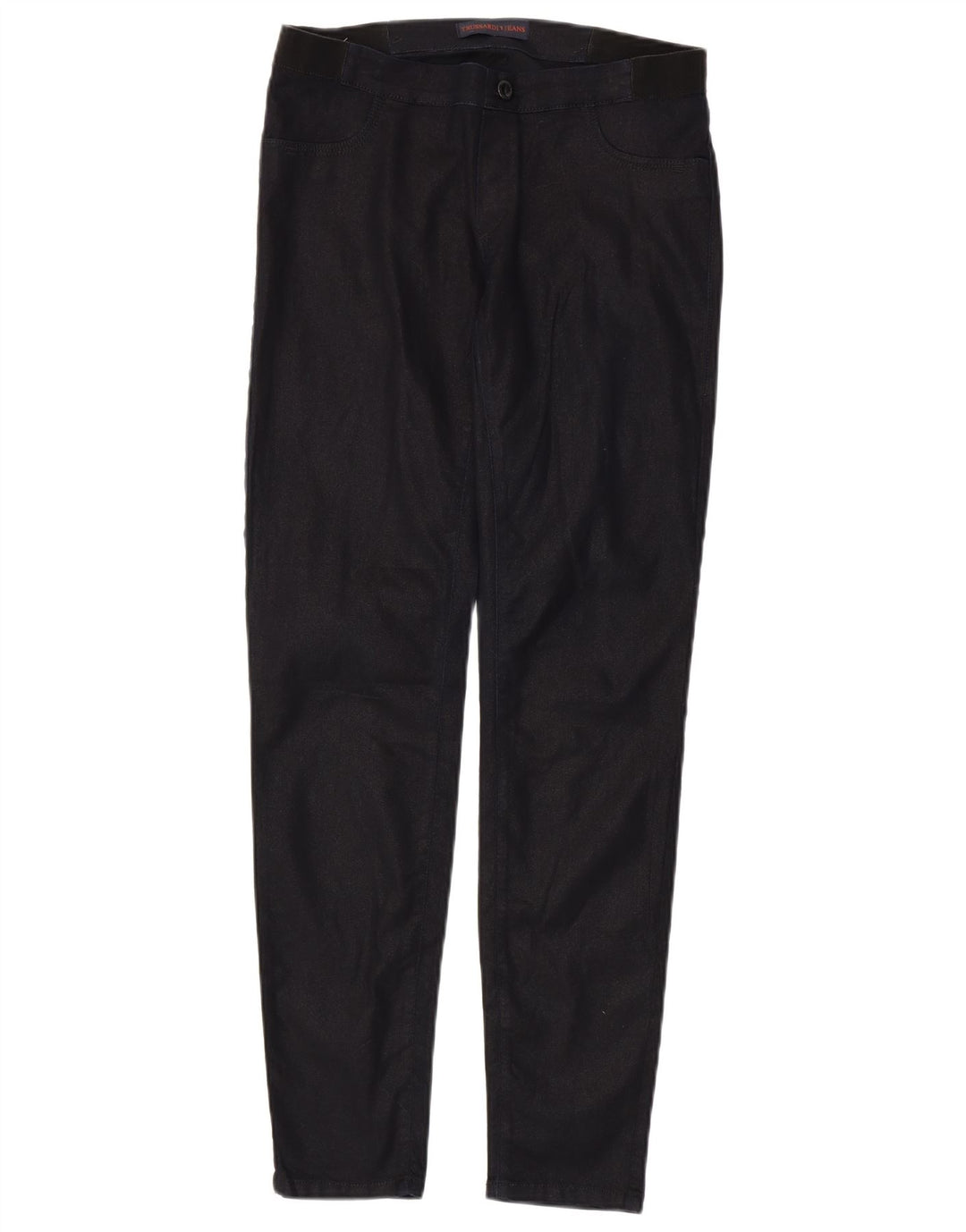 TRUSSARDI Pantalon Slim Casual Femme Large W32 L30 Bleu Marine Coton