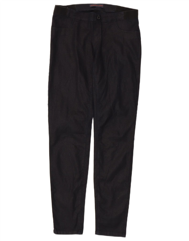 TRUSSARDI Pantalon Slim Casual Femme Large W32 L30 Bleu Marine Coton