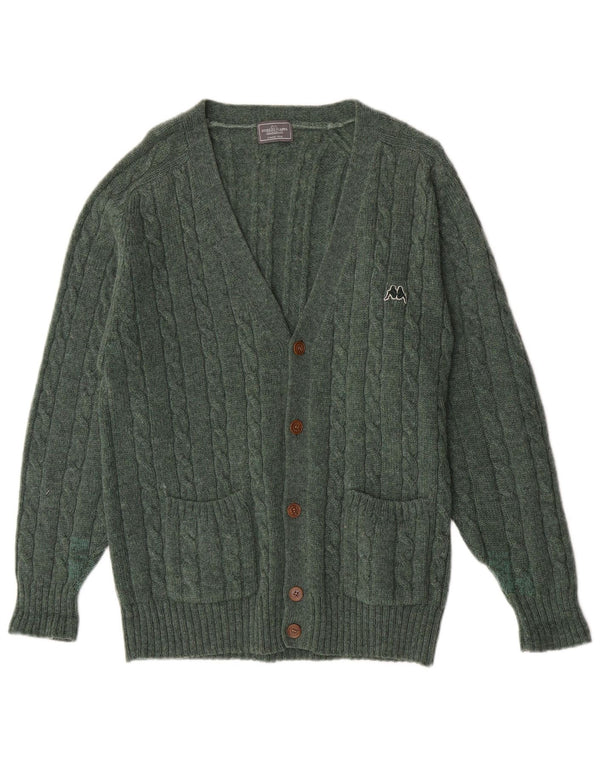 Kappa Cardigan Pull Homme Vert Moyen Laine Vierge