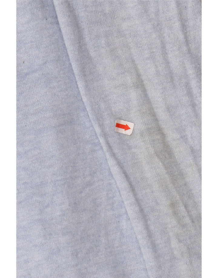 ZARA Femme Longline Cardigan Ouvert Pull UK 14 Large Bleu Viscose