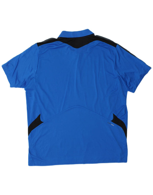 Adidas Polo Climacool pour homme 2XL Bleu Colorblock Polyester