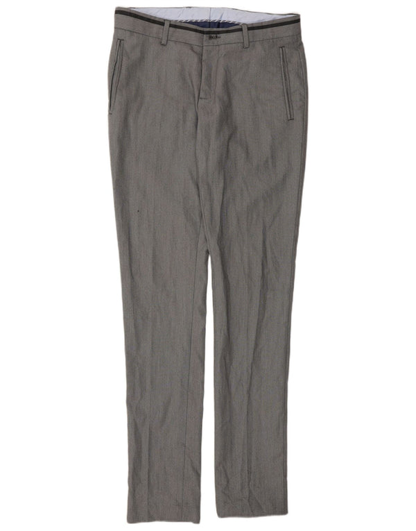 Zara Pantalon Chino Slim Homme EU 38 Medium W30 L33 Gris Polyester