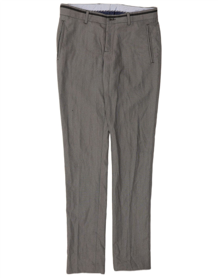 Zara Pantalon Chino Slim Homme EU 38 Medium W30 L33 Gris Polyester