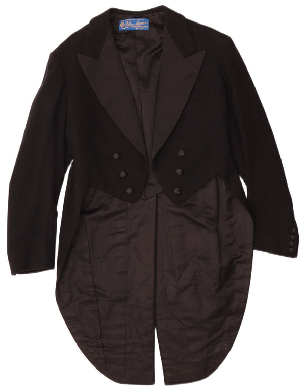 vintage Mens Tailcoat Blazer Veste UK 36 Petit Noir