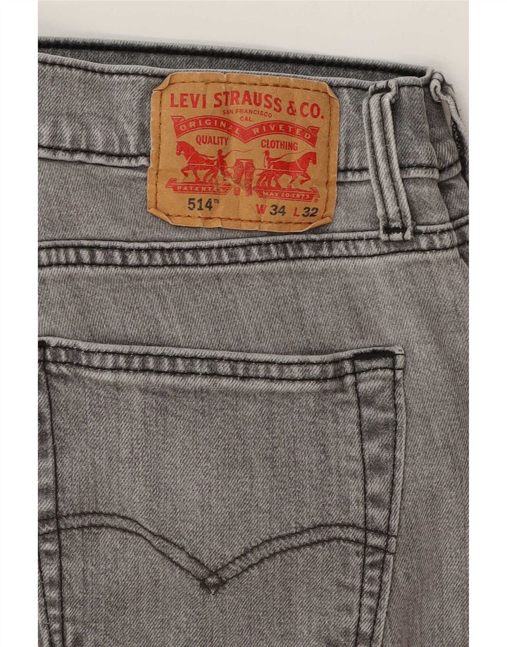 Levi's Jean Droit 514 Homme W34 L32 Gris Coton