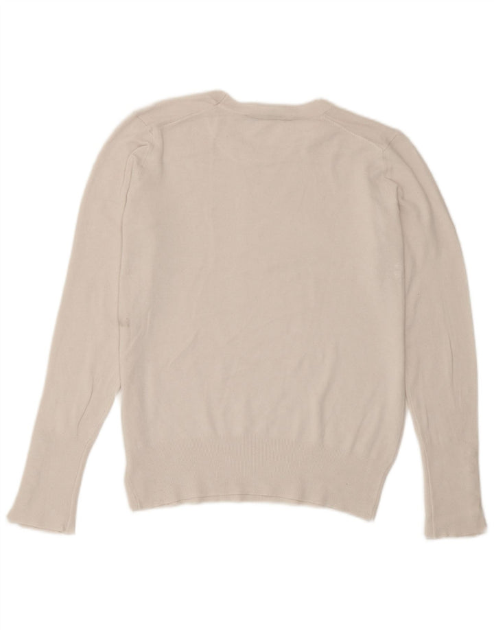 Zara Pull ras du cou pour femme UK 14 Large Blanc