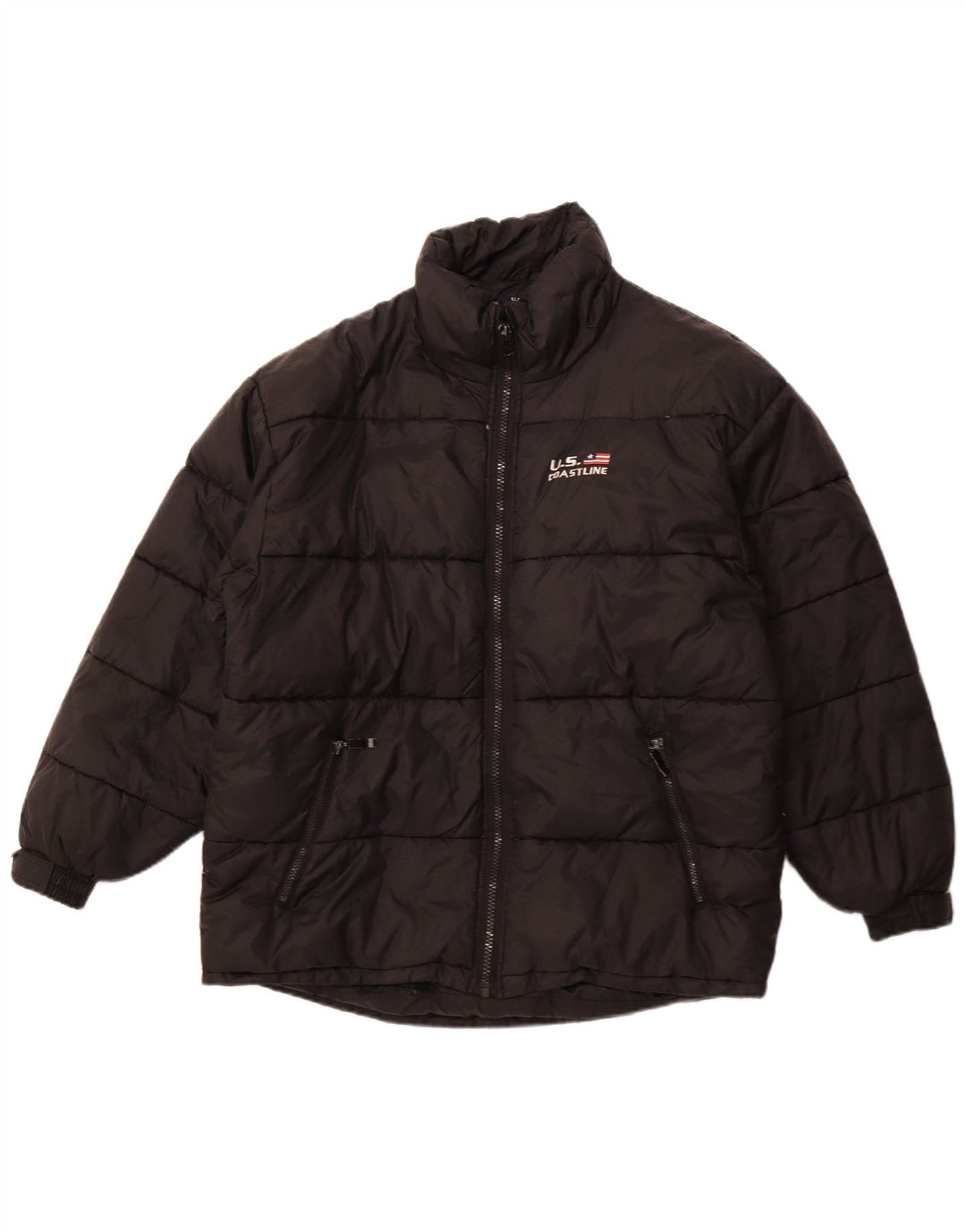 veste rembourrée vintage pour hommes UK 42 XL Polyester noir