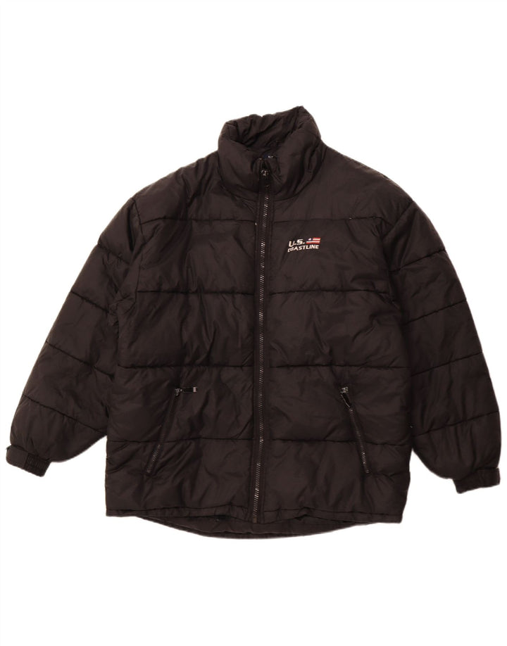 veste rembourrée vintage pour hommes UK 42 XL Polyester noir