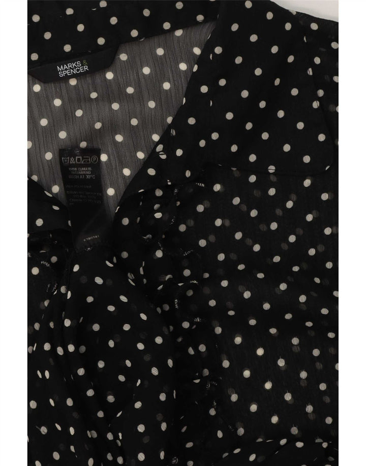 Marks & Spencer Robe trapèze transparente pour femme UK 14 Noir moyen à pois
