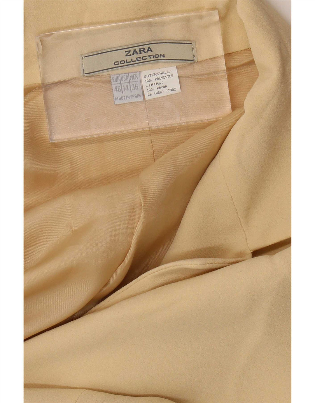 Zara Veste Blazer 2 Boutons Femme US 14 XL Beige Polyester