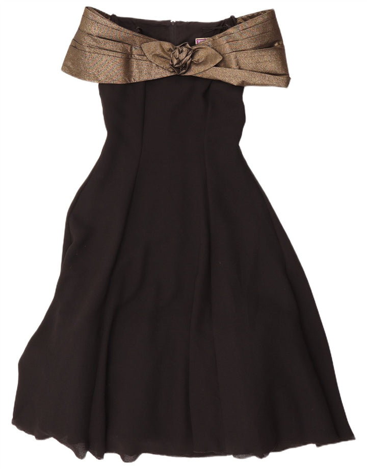 Yessica Robe à épaules dénudées pour femme EU 36 Petit Noir Colorblock Polyester