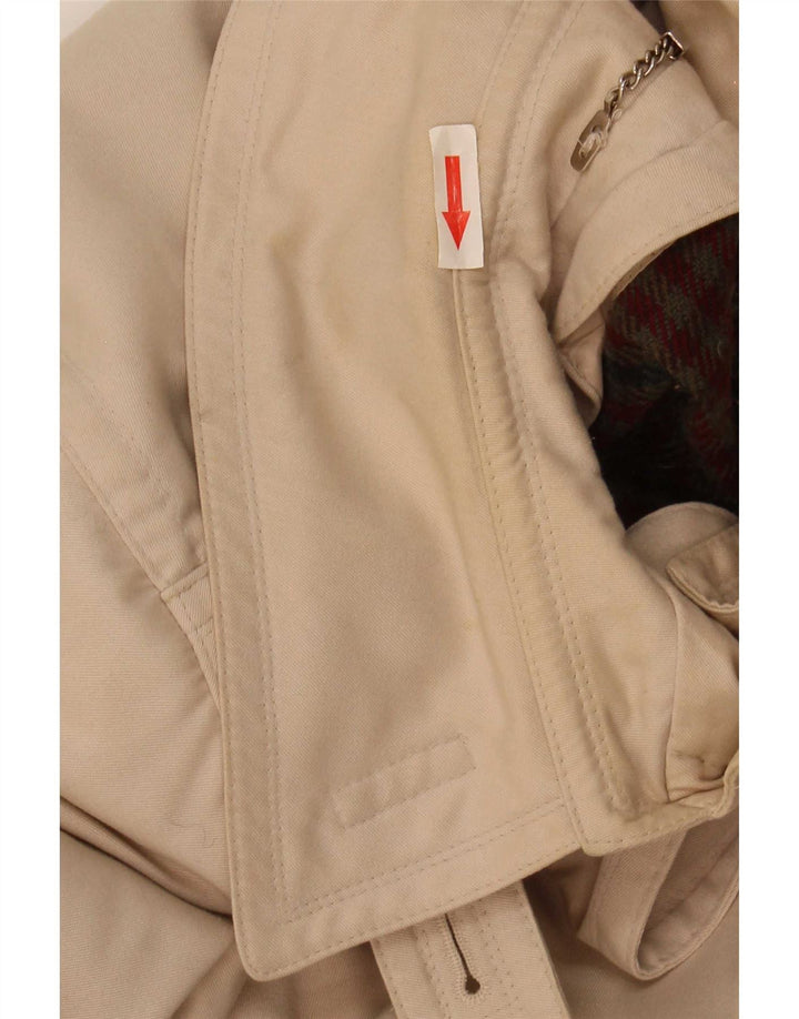vintage Femme Pardessus UK 18 XL Beige Acrylique
