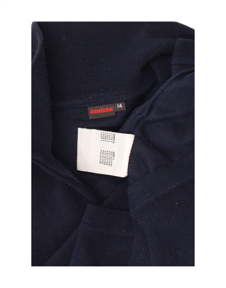 INVICTA Womens Zip Neck Fleece Jumper UK 14 Large  Navy Blue Polyester