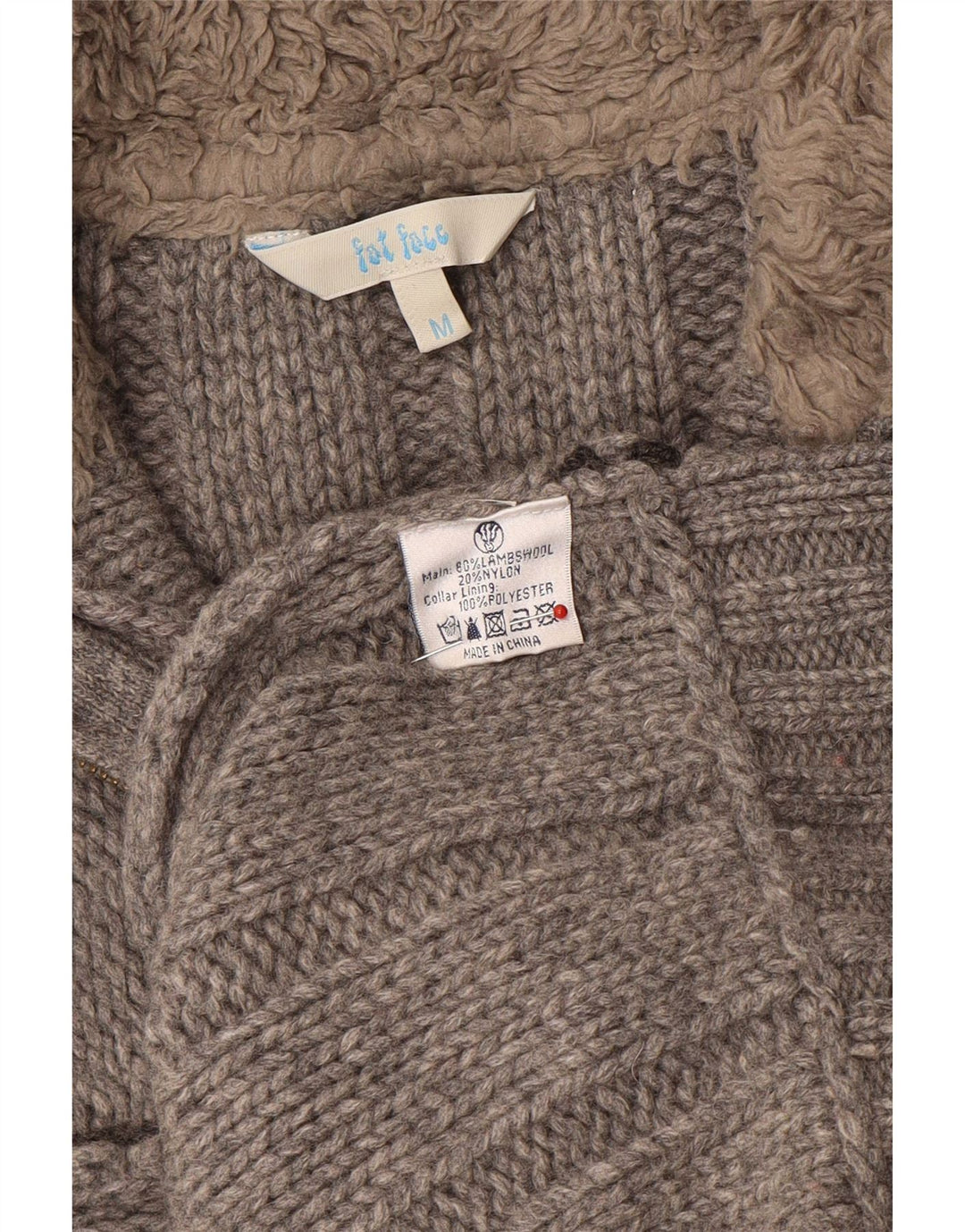Fat Face Pull Col Zippé Homme Gris Moyen Laine