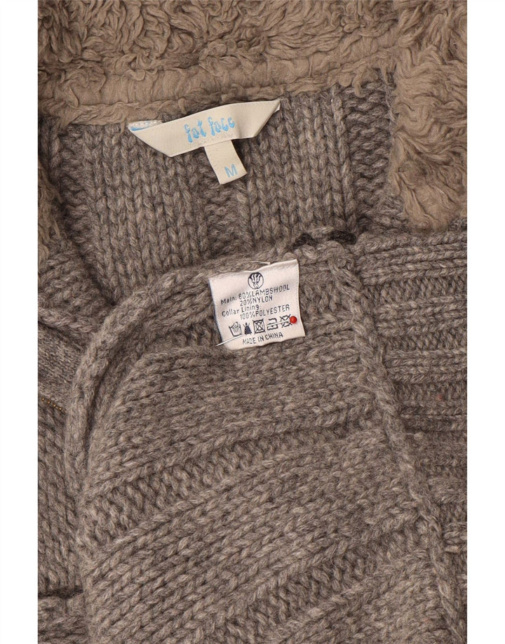 Fat Face Pull Col Zippé Homme Gris Moyen Laine