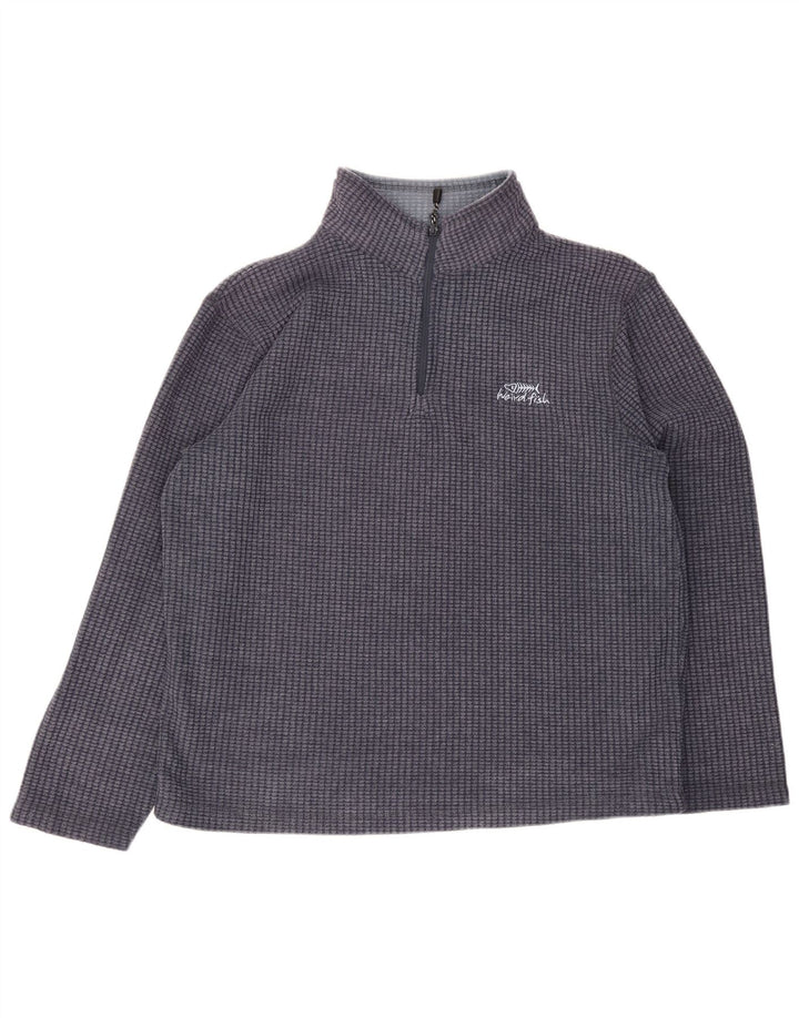 Weird Fish Pull polaire à col zippé pour homme Grand bleu marine Polyester