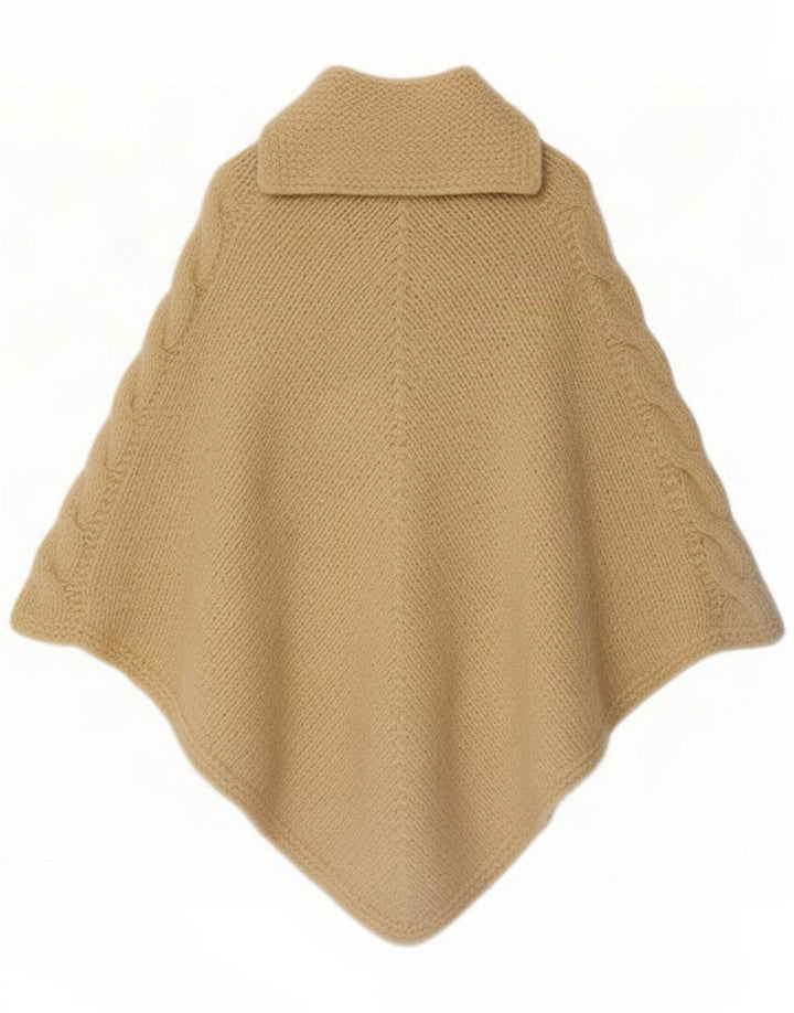 Vintage Poncho Jumper Femme Taille Unique Beige Classique