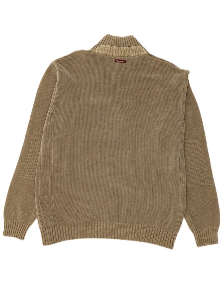 MARLBORO CLASSICS Pull col boutonné pour homme XL Kaki Coton