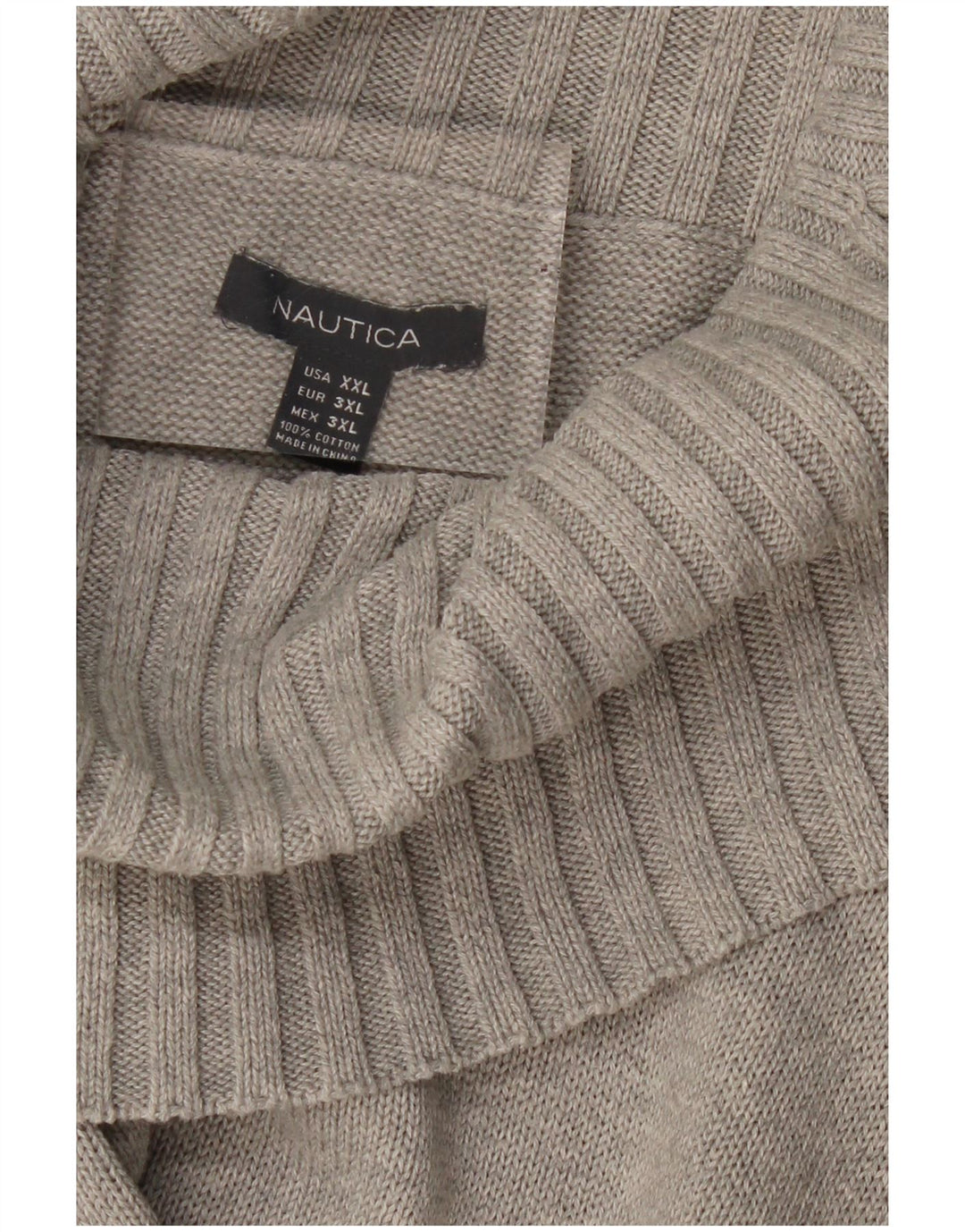 NAUTICA Pull col roulé pour femme UK 20 2XL Gris Coton