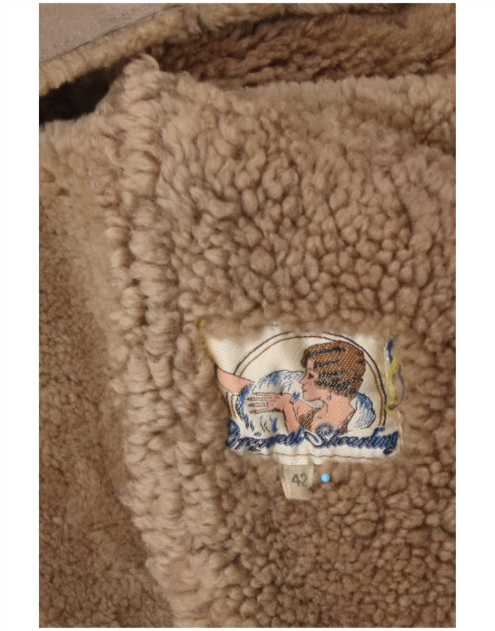 manteau en peau de mouton femme vintage IT 42 peau de mouton beige moyen