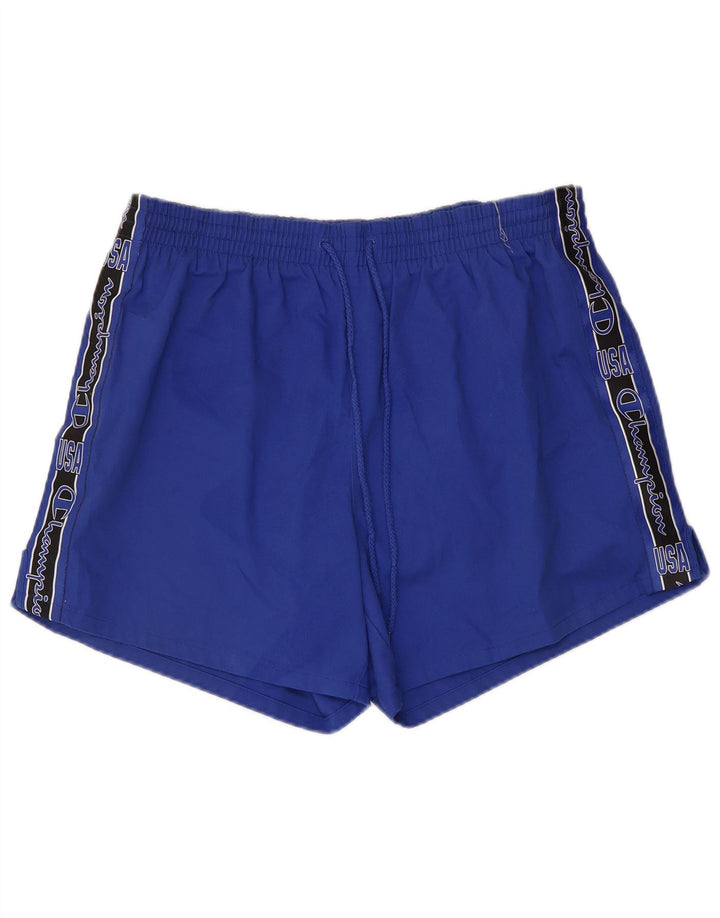 CHAMPION Short de Sport Graphique Homme Grand Bleu Polyester