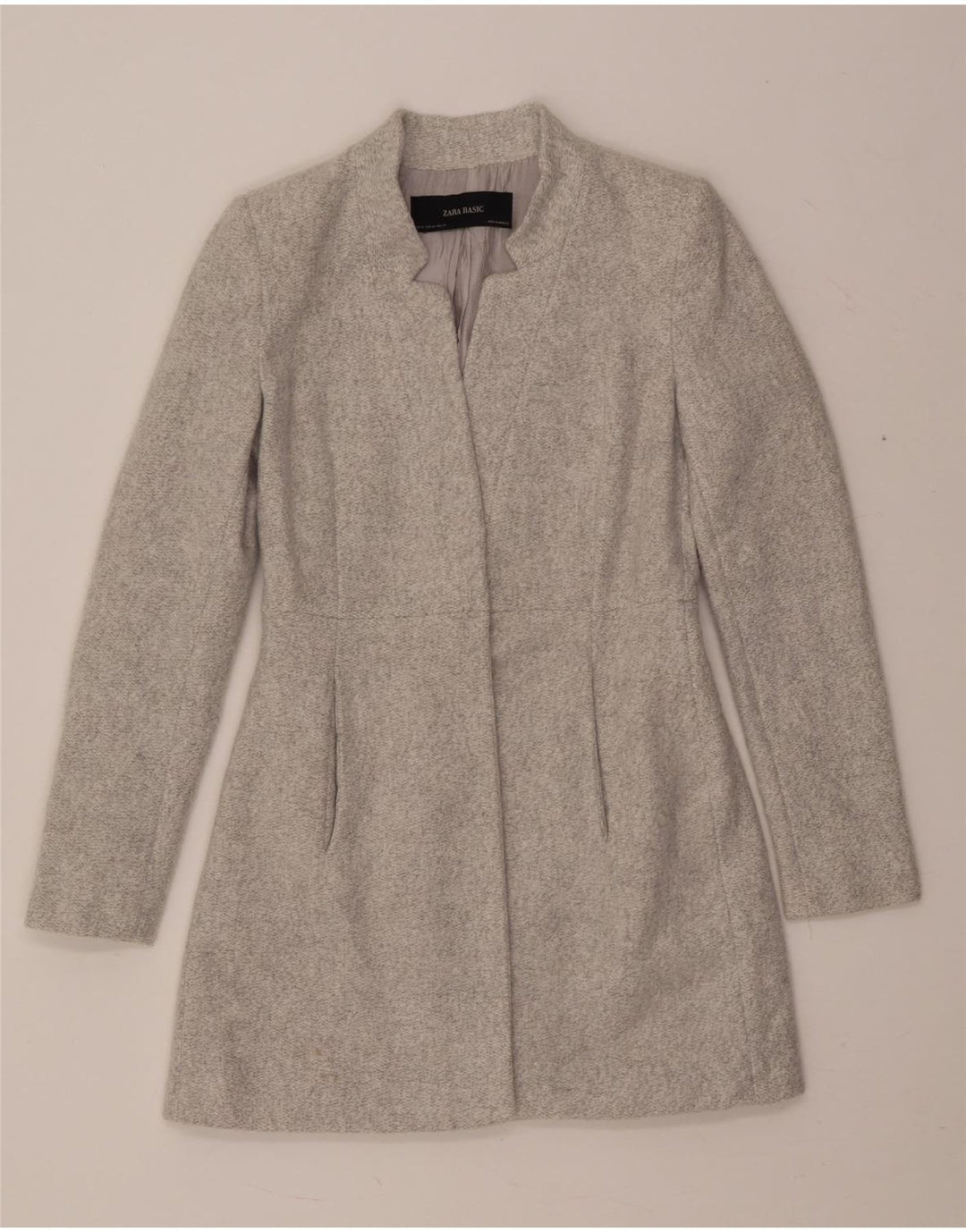 Zara Femme Pardessus Ouvert UK 6 XS Acétate Gris