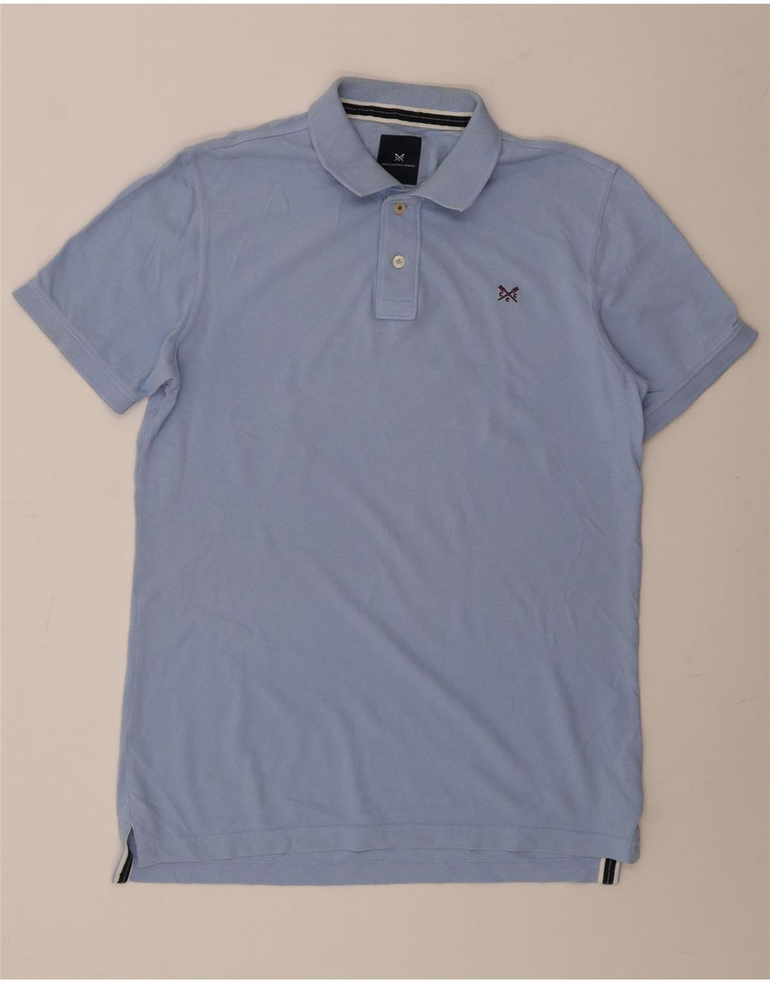 CREW CLOTHING Polo Homme Bleu Moyen Coton