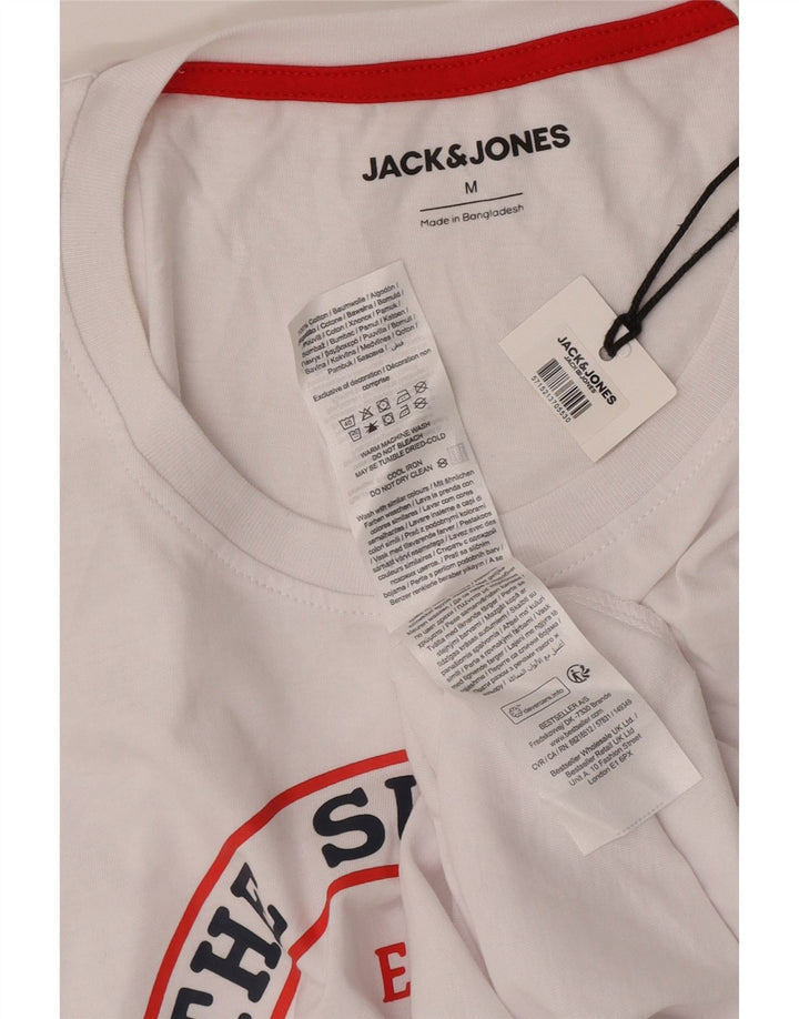 Jack & Jones T-Shirt Graphique Homme Blanc Moyen Coton