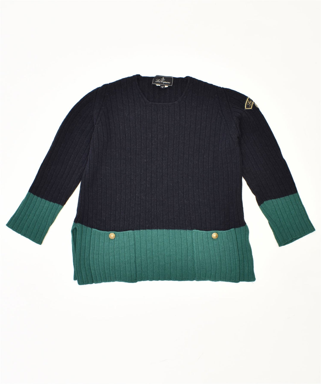 LES COPAINS Pull col rond femme IT 42 Bleu Marine Moyen Vintage