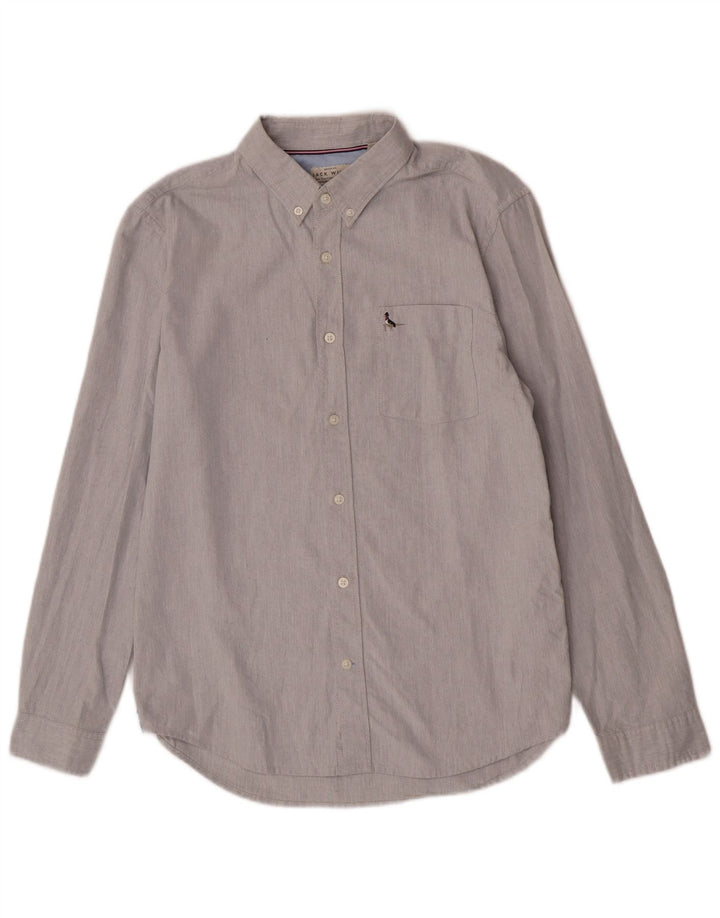 Jack Wills Chemise Slim Fit Homme Gris Moyen Coton
