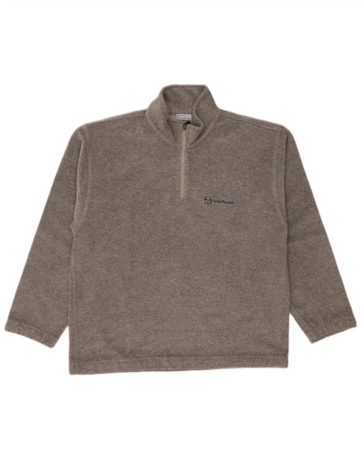 Sergio Tacchini Pull polaire à col zippé pour homme, grand gris