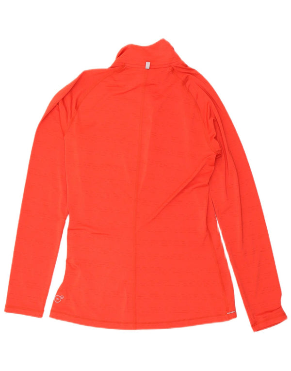 Puma Haut de survêtement à col zippé pour femme UK 10 Small Rouge Polyester
